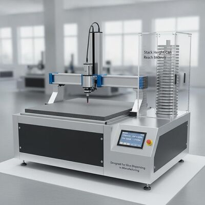 XY-lijmplotter met instelbaar lijmvolume van 5L-20L, druk van 0,6-0,8 Pa en maximale snelheid van 1,5 m/sec voor productie