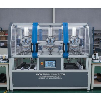 4 Werkstation XY Kleefplotter met werkgrootte 3000x2000mm voor warm smelten en koude lijm toepassingen